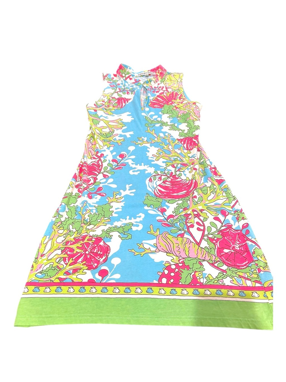 Barbara Gerwit Sleeveless Preppy Resort Shift Dress Tropical Seashell Print- XS - Picture 4 of 5